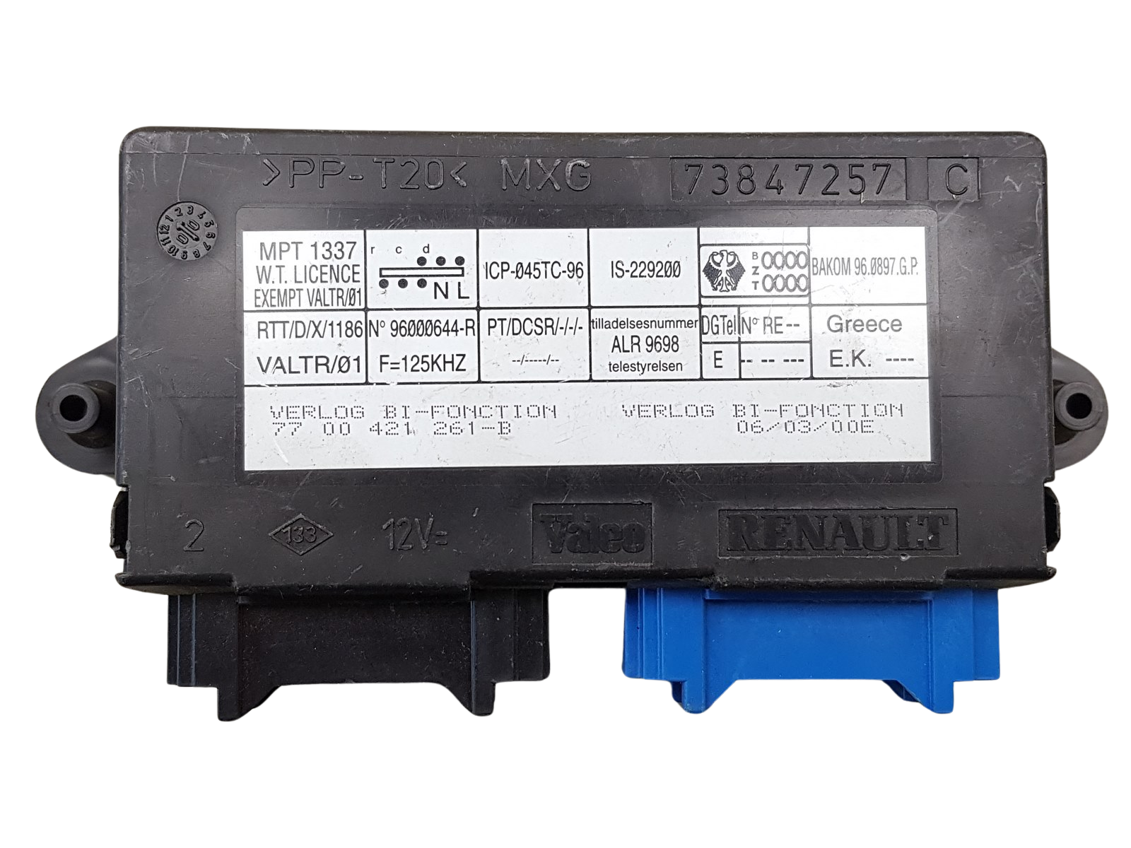 Kontrolna Enota Renault 7700416293 -B 73847257C Valeo main product photo