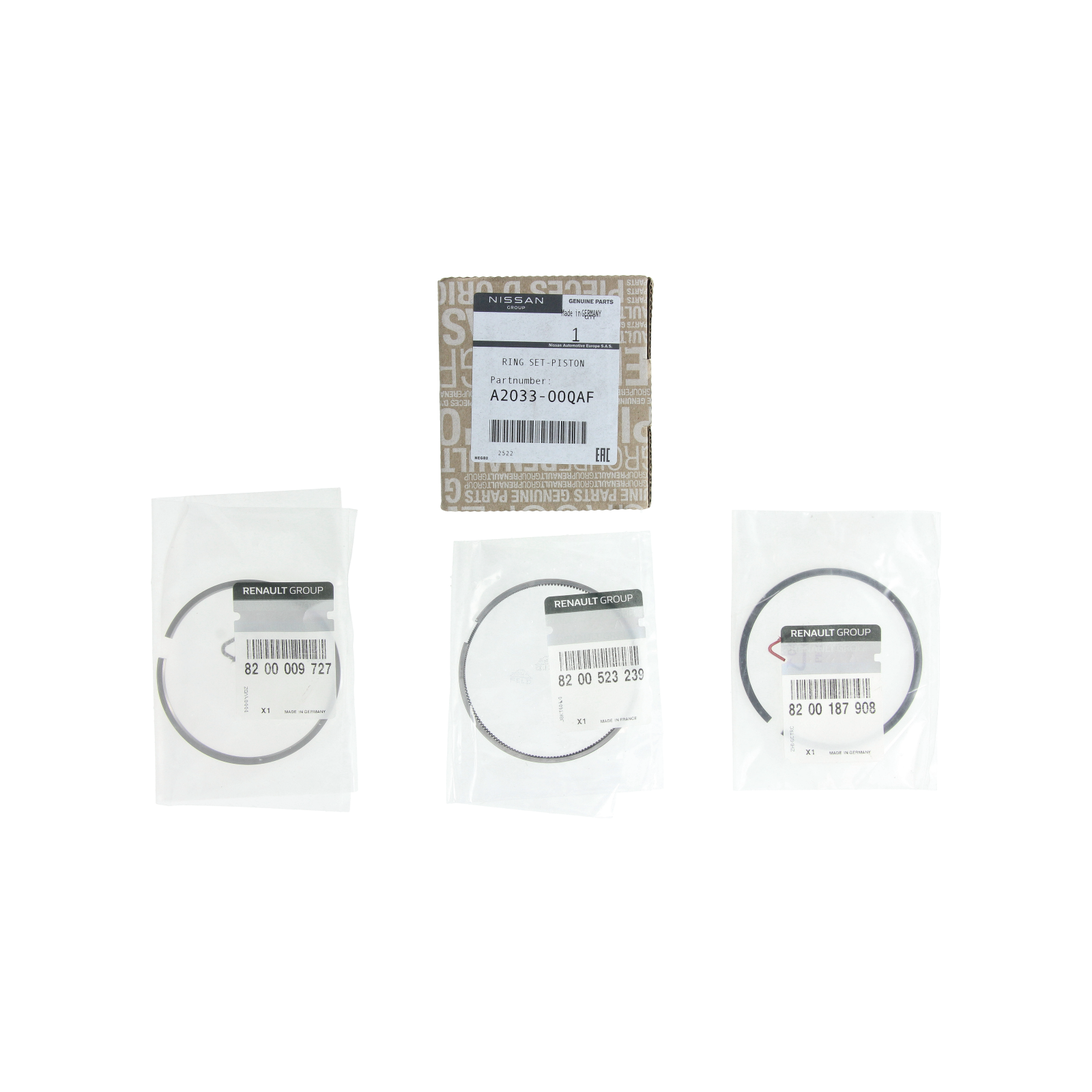 Batni obroči Komplet Nov Original A203300QAF 7701476895 Renault Nissan main product photo