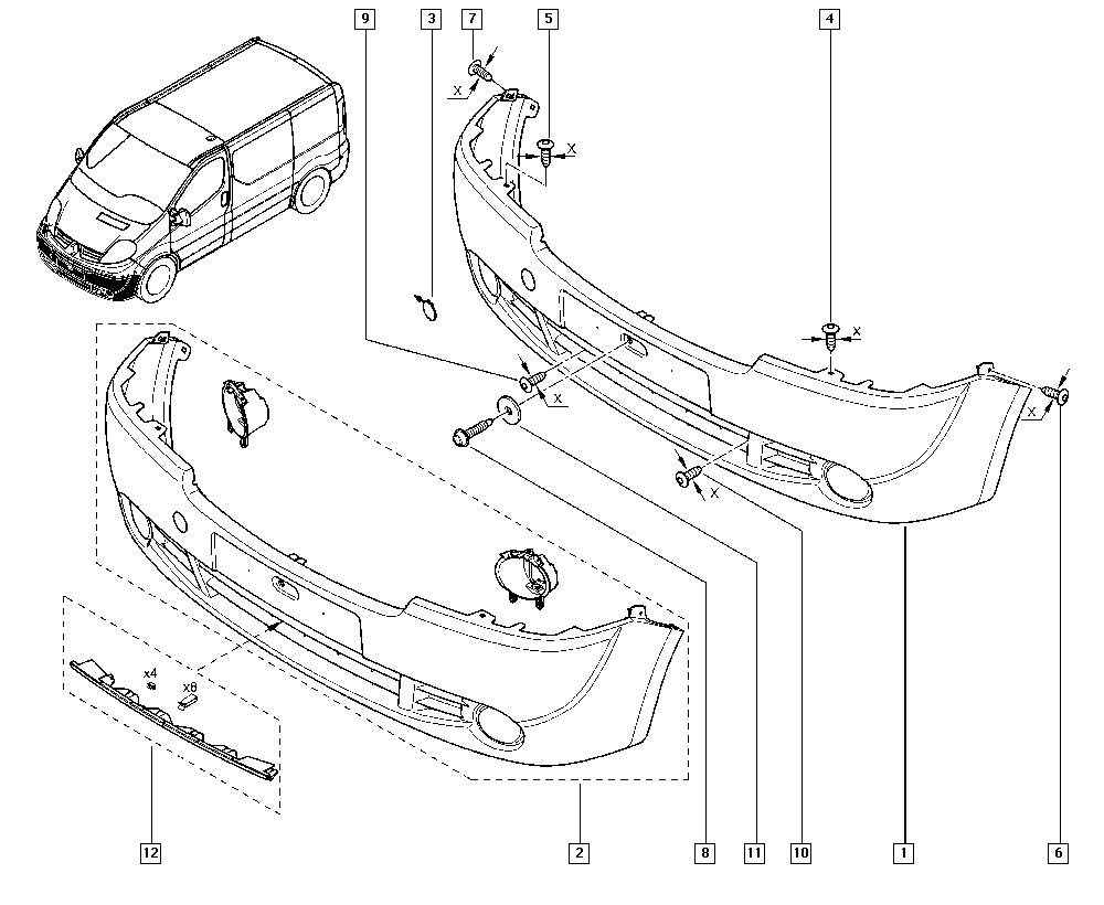 Pokrovna kapa Spredaj Original Trafic II Primastar Vivaro 7701066114 main product photo