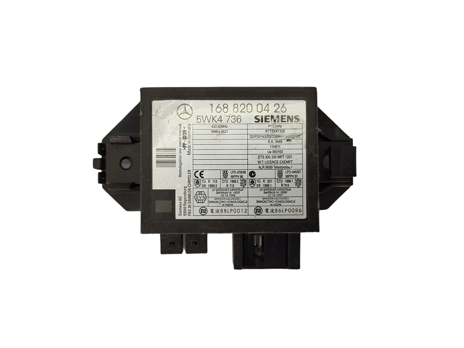 Kontrolna Enota Immo Mercedes-Benz 1688200426 5WK4736 Siemens 18308 main product photo