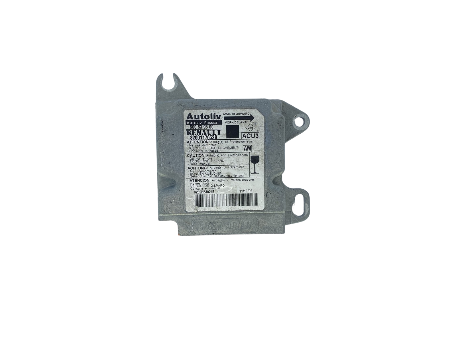 Modul krmilne enote 8200117652B 600639500 Renault Autoliv main product photo